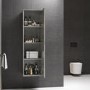 Double Door Concrete Effect Wall Mounted Tall Bathroom Cabinet 400 x 1380mm - Arragon