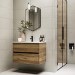 800mm Wood Effect Wall Hung Vanity Unit with Basin - Roxbi