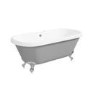 Matt Grey Double Ended Roll Top Freestanding Bath with Chrome Feet 1515 x 740mm - Park Royal