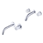 Marble Chrome Wall Mounted Bath and Wall Mounted Basin Tap Set - Lorano