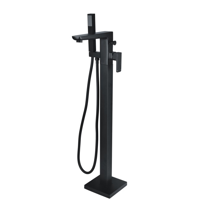 Black Freestanding Bath Filler Shower Mixer Tap - Zana