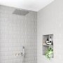 Chrome Dual Outlet Wall Mounted Thermostatic Mixer Shower Set with Hand Shower - Cube