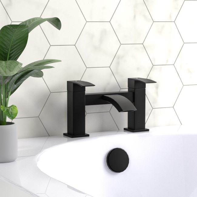 Black Bath Mixer Tap - Wave