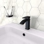 Matt Black Waterfall Freestanding Tap & Basin Tap Pack - Wave