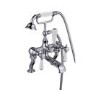 Chrome Bath Shower Mixer and Wall Mounted Basin Tap Set - Helston