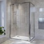 Chrome 4mm Glass Rectangular Sliding Shower Enclosure with Shower Tray 1200x800mm- Lyra