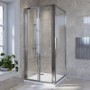 Chrome 4mm Glass Rectangular Bi-Fold Shower Enclosure 900x800mm - Lyra