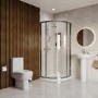 800mm Quadrant Chrome Shower Enclosure Suite with Toilet & Basin - Carina