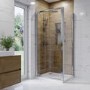 Chrome 6mm Glass Rectangular Hinged Shower Enclosure 760x800mm - Carina