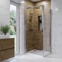 Chrome 6mm Glass Rectangular Hinged Shower Enclosure 760x800mm - Carina