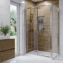 Chrome 6mm Glass Rectangular Sliding Shower Enclosure with Shower Tray 1200x800mm - Carina