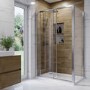 Chrome 6mm Glass Rectangular Sliding Shower Enclosure with Shower Tray 1200x800mm - Carina