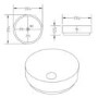 Marble Effect White Round Countertop Basin 390mm - Lorano