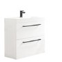 800mm White Freestanding Vanity Unit with Basin and Black Handles - Ashford