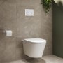 Wall Hung Toilet with Soft Close Seat White Glass Sensor Pneumatic Flush Plate 1170mm Frame & Cistern - Newport