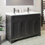 1200mm Black Freestanding Double Vanity Unit With Basins  - Camden 