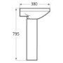 Rectangular Pedestal Basin 460mm - Tabor