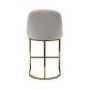 Set of 2 Beige Boucle Kitchen Stools with Brass Legs - Callie