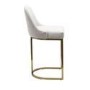 Set of 2 Beige Boucle Kitchen Stools with Brass Legs - Callie