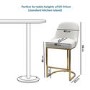 Set of 3 Beige Boucle Kitchen Stool with Brass Legs - Callie