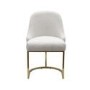 Set of 4 Beige Boucle Dining Chairs with Gold Legs - Callie