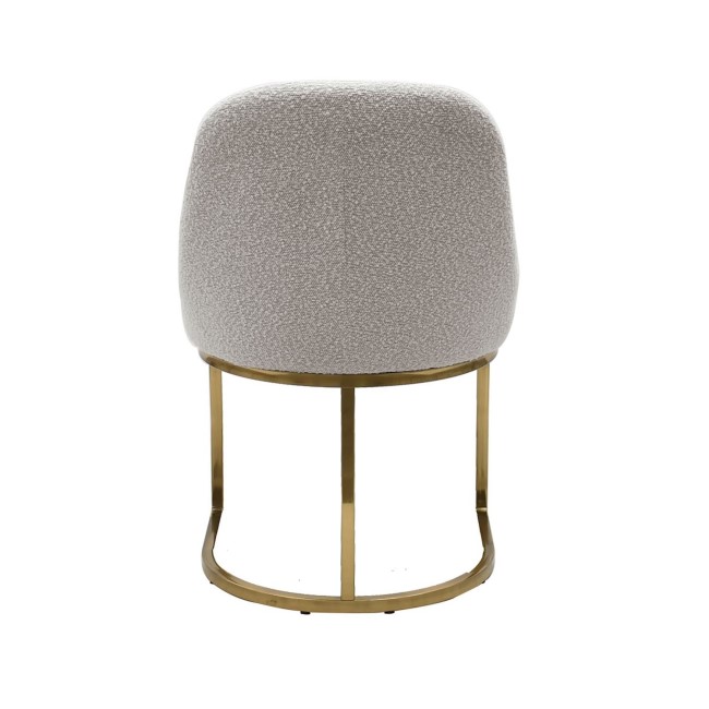 Set of 4 Beige Boucle Dining Chairs with Gold Legs - Callie