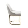 Set of 4 Beige Boucle Dining Chairs with Gold Legs - Callie