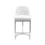 Beige Boucle and Chrome Kitchen Stool - Callie