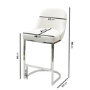 Beige Boucle and Chrome Kitchen Stool - Callie