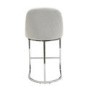 Set of 3 Beige Boucle and Chrome Kitchen Stool - Callie 