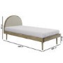 Single Wooden Bed Frame with Beige Linen Headboard - Cara