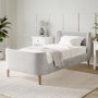 Grey Velvet Single Sleigh Bed Frame - Charlotte