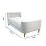 Grey Velvet Single Sleigh Bed Frame - Charlotte