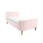 Pink Velvet Single Sleigh Bed Frame - Charlotte