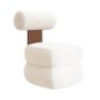 Off-White Boucle Roll Back Accent Chair - Cleo