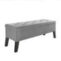 Cushioned End-of-Bed Ottoman Storage Bench in Grey Velvet - Cameron