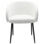 Set of 4 White Boucle Upholstered Dining Chairs - Cora