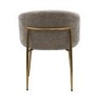 Set of 4 Mink Upholstered Dining Chairs with Brass Legs - Cora