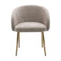 Set of 4 Mink Upholstered Dining Chairs with Brass Legs - Cora