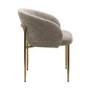 Set of 4 Mink Upholstered Dining Chairs with Brass Legs - Cora