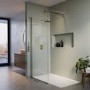 1400 x 900mm Brass Walk in Shower Enclosure Suite with Ashford Toilet and Basin