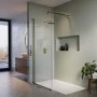 1700 x 800mm BrassWalk in Shower Enclosure Suite with Ashford Toilet and Basin