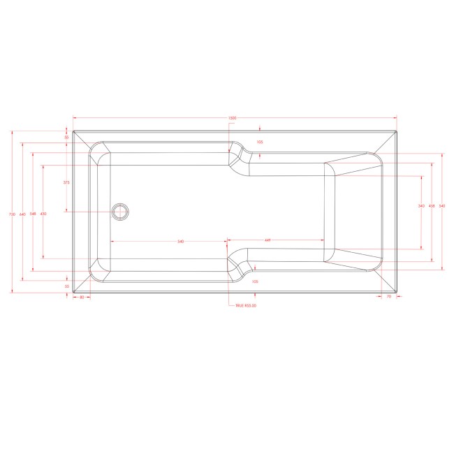 Single Ended Shower Bath with Front Panel & Brushed Bath Screen 1500 x 750mm - Cotswold