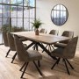 Oak Extendable Dining Table Set with 8 Brown Faux Leather Swivel Chairs - Seats 8 - Carson