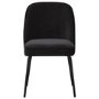 Set of 2 Black Fabric Dining Chairs with Piped Detail - Leighton