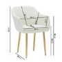 Glass Dining Table Set with 4 Cream Boucle Chairs with Gold Legs - Seats 4 - Dax