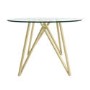 Round Glass Dining Table Set with Gold Legs with 4 Cream Boucle Chairs - Seats 4 - Dax