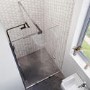 Walk In Shower 1200mm Chrome Frameless Sliding with Wall Support Bar - Denver