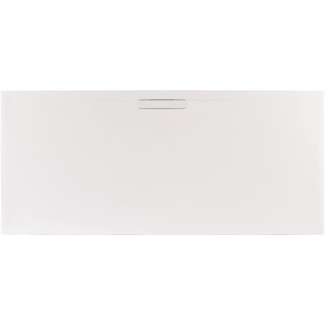 1000x800mm Low Profile Rectangular Shower Tray with Waste - White Stone Resin - Helsinki