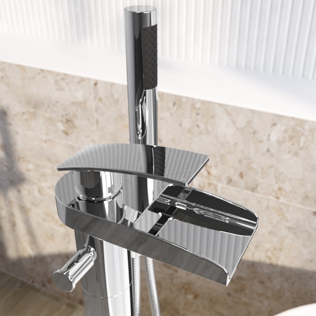 Chrome Freestanding Bath Shower Mixer Tap - Elina